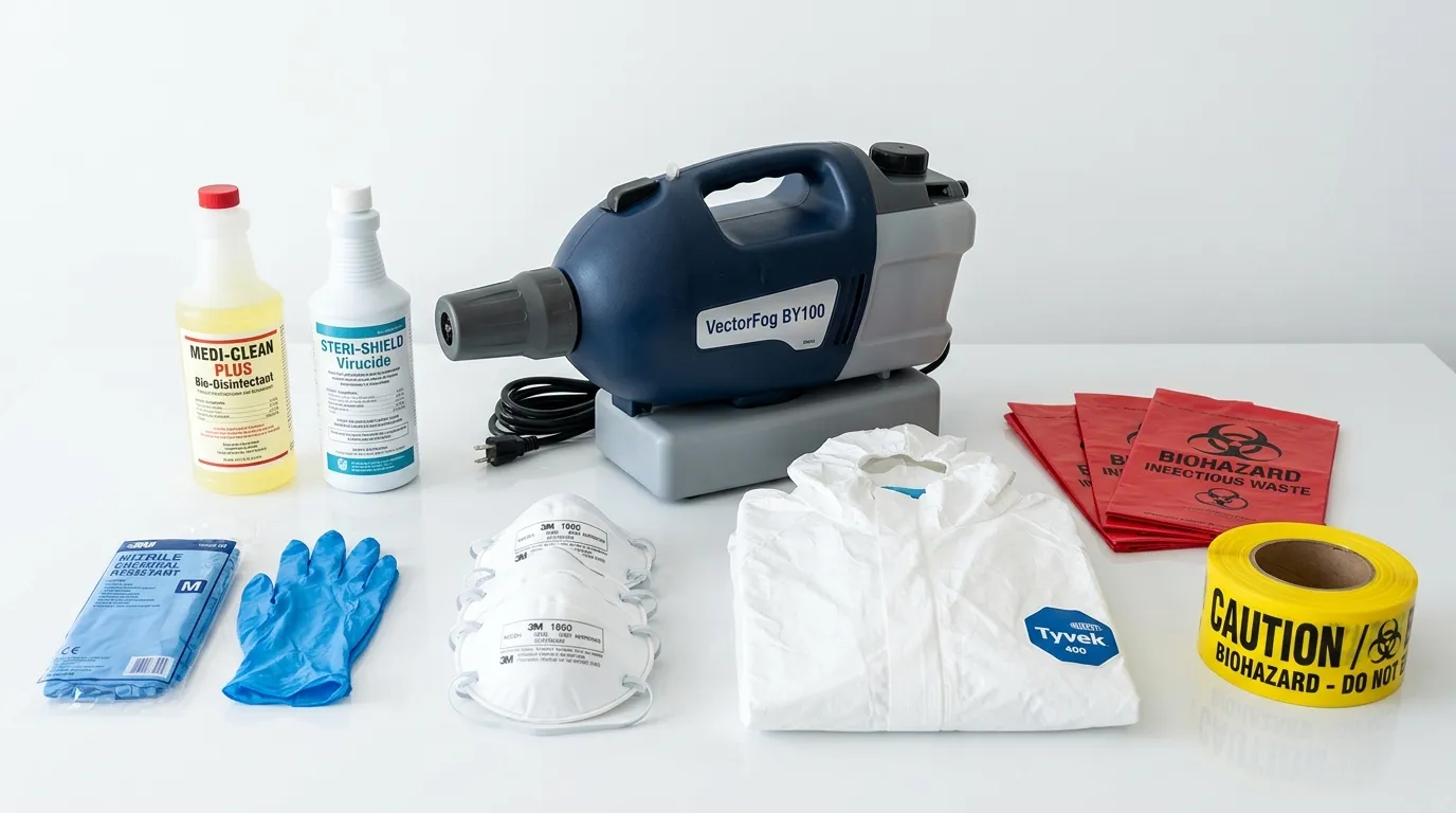 Professional biohazard remediation crew working in Johnstown